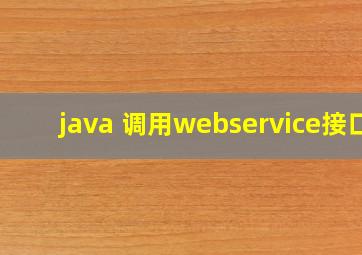 java 调用webservice接口